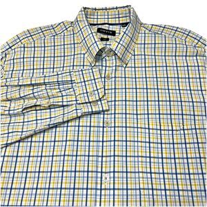 Orvis Heritage Wash Yellow Plaid Long Sleeve Shirt Size XXL-Tall